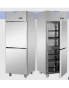 Armadio Refrigerato GN 2/1 monoblocco in Acciaio Inox a temperatura normale con 2 sportelli cm 71x80x203h