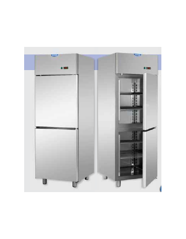 Armadio Refrigerato GN 2/1 monoblocco in Acciaio Inox a temperatura normale con 2 sportelli cm 71x80x203h