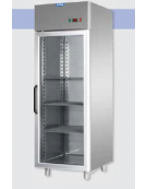 Armadio Refrigerato monoblocco in Acciaio Inox a temp. normale, prt in vetro,neon, cm 71x80x203h