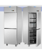 Armadio Refrigerato GN 2/1 monoblocco in Acciaio Inox a bassa temperatura con 2 sportelli CM 71x80x203h