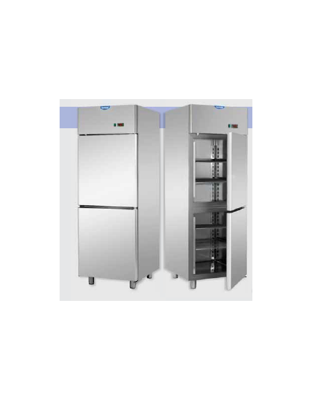 Armadio Refrigerato GN 2/1 monoblocco in Acciaio Inox a bassa temperatura con 2 sportelli CM 71x80x203h