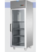 Armadio Refrigerato monoblocco in Acciaio Inox a bassa temp., porta in  vetro, neon, cm 71x80x203h