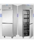 Armadio Refrigerato in Acciaio Inox predisposto x unità frig.rem. a bassa temp. 2 sportelli, cm 71x80x203h