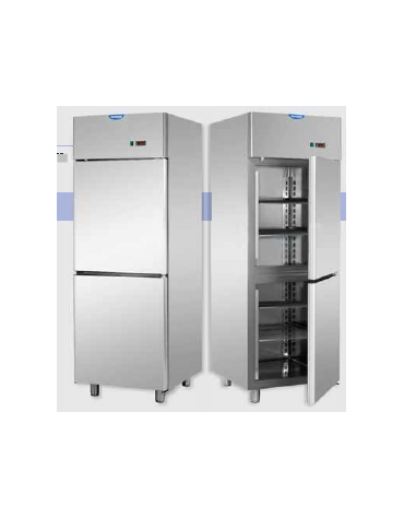 Armadio Refrigerato in Acciaio Inox predisposto x unità frig.rem. a bassa temp. 2 sportelli, cm 71x80x203h