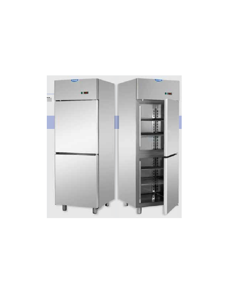 Armadio Refrigerato in Acciaio Inox predisposto x unità frig.rem. a bassa temp. 2 sportelli, cm 71x80x203h