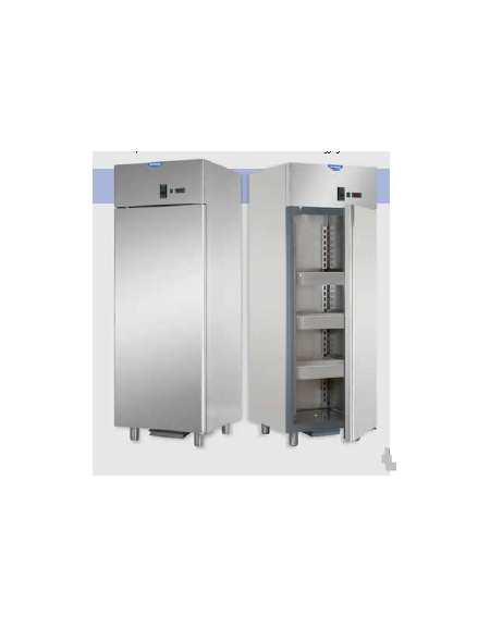 Armadio Refrigerato GN 2/1 monoblocco in Acciaio Inox a temperatura normale per Pesce cm 71x80x203h