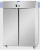 Armadio statico GN 2/1 in Acciaio Inox a temperatura normale con 2 porte e allestimento Carne cm 142x80x203h