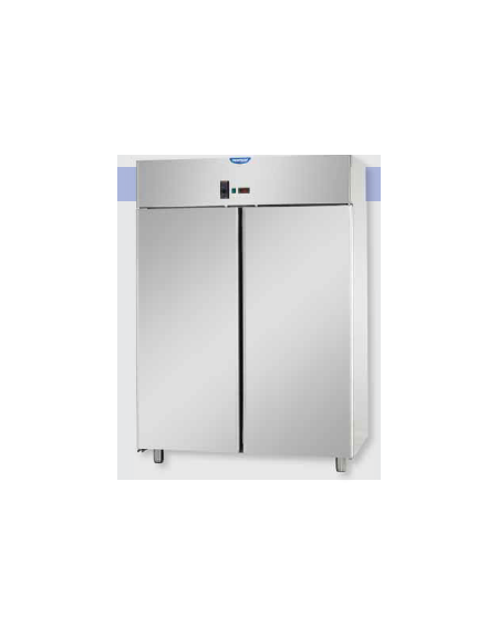 Armadio statico GN 2/1 in Acciaio Inox a temperatura normale con 2 porte e allestimento Carne cm 142x80x203h