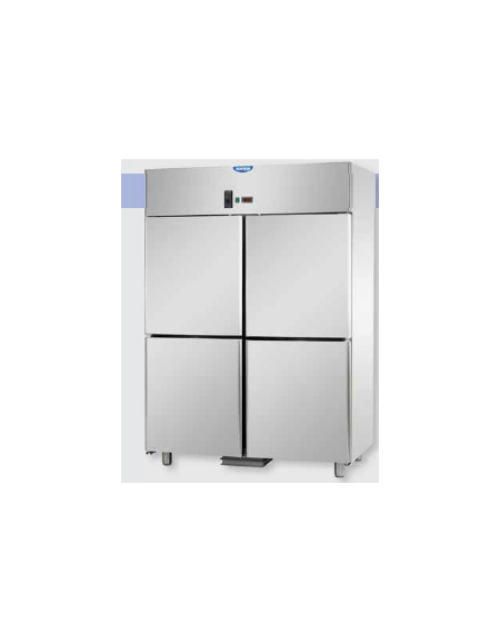 Armadio Refrigerato GN 2/1 monoblocco in Acciaio Inox a temperatura normale per Pesce con 4 sportelli cm 142x80x203h