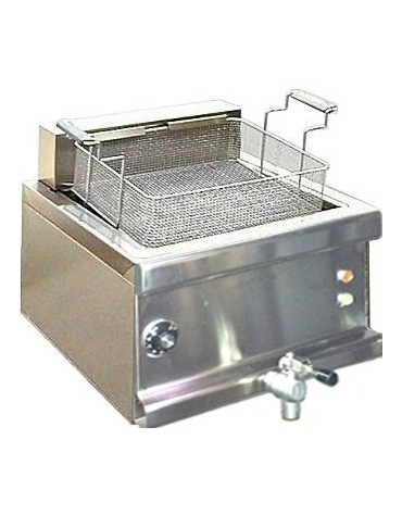 Friggitrice elettrica per pasticceria su mobile chiuso Litri 24 - Con cassetto raccolta olio estraibile - cm 60x60x85/100h