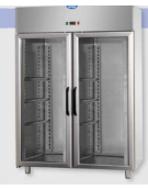 Armadio Refrigerato 600x400 monoblocco, a bassa temp. x Pasticceria, 2 porte in vetro, Neon, cm 142x80x203h