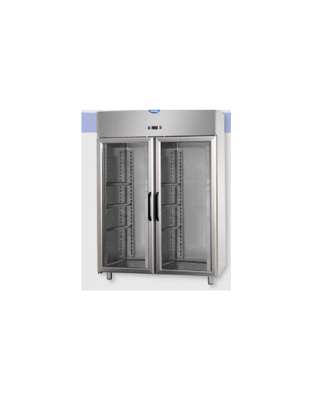 Armadio Refrigerato 600x400 monoblocco, a bassa temp. x Pasticceria, 2 porte in vetro, Neon, cm 142x80x203h