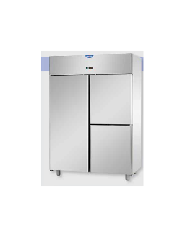 Armadio Refrigerato monoblocco Inox a temp. normale 1 porta e 2 sportelli cm 142x80x203h