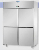 Armadio Refrigerato GN 2/1 monoblocco in Acciaio Inox a bassa temperatura con 4 sportelli cm 142x80x203h