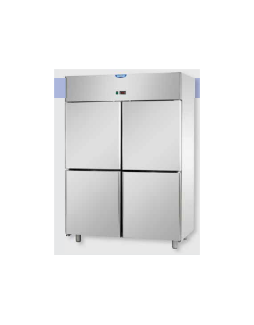 Armadio Refrigerato GN 2/1 monoblocco in Acciaio Inox a bassa temperatura con 4 sportelli cm 142x80x203h