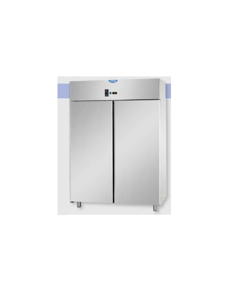 Armadio statico GN 2/1 in Acciaio Inox a temperatura normale con 2 porte e allestimento Carne cm 142x80x203h