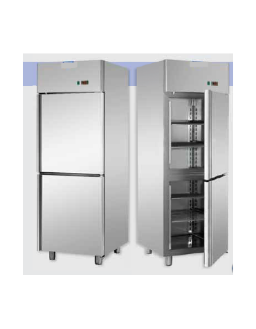 Armadio Refrigerato GN 2/1 monoblocco in Acciaio Inox a temperatura normale con 2 sportelli cm 71x80x203h