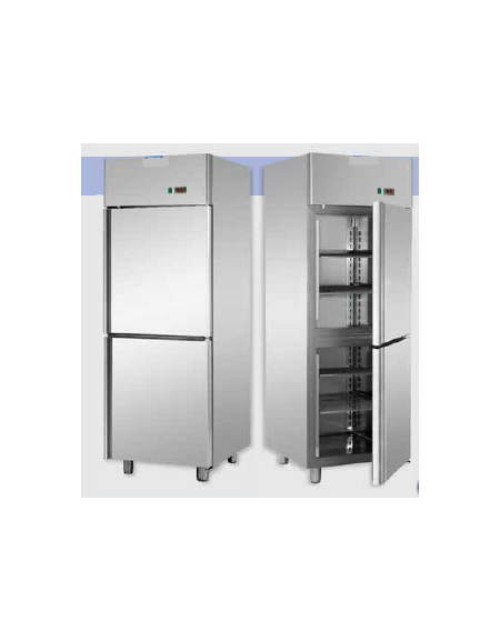 Armadio Refrigerato GN 2/1 monoblocco in Acciaio Inox a temperatura normale con 2 sportelli cm 71x80x203h