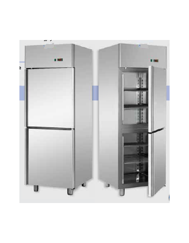 Armadio Refrigerato in Acciaio Inox predisposto x unità frig. rem. a temp. normale, 2 sportelli cm 71x80x203h