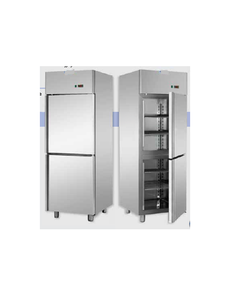 Armadio Refrigerato in Acciaio Inox predisposto x unità frig. rem. a temp. normale, 2 sportelli cm 71x80x203h