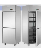 Armadio Refrigerato GN 2/1 monoblocco in Acciaio Inox a bassa temperatura con 2 sportelli CM 71x80x203h