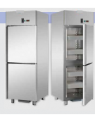 Armadio Refrigerato GN 2/1 monoblocco in Acciaio Inox a temperatura normale per Pesce con 2 sportelli cm 71x80x203h