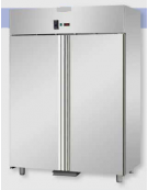 Armadio Refrigerato GN 2/1 monoblocco in Acciaio Inox a temperatura normale per Pesce, con 2 porte 142x80x203h