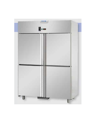 Armadio Refrigerato GN 2/1 monoblocco in Acciaio Inox a temperatura normale per Pesce con 4 sportelli cm  142x80x203h