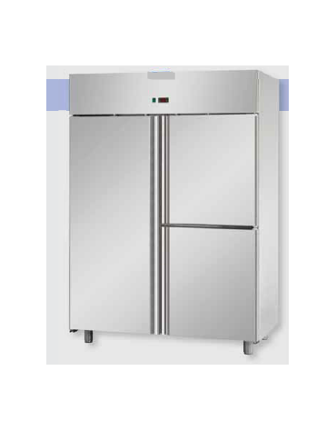 Armadio Refrigerato monoblocco Inox a bassa temp. 1 prt e 2 sportelli cm 142x80x203h