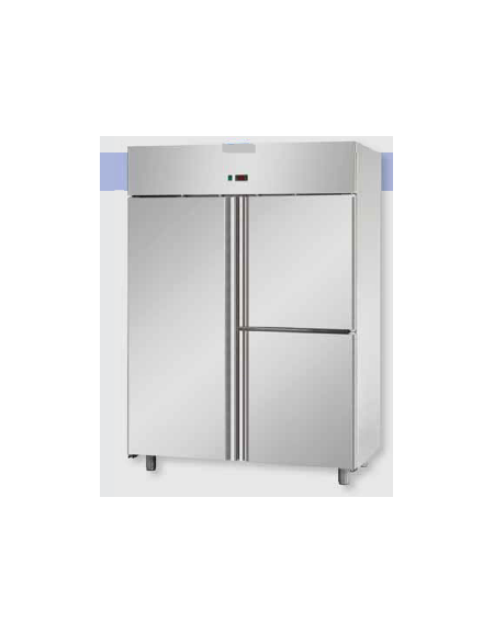 Armadio Refrigerato monoblocco Inox a bassa temp. 1 prt e 2 sportelli cm 142x80x203h