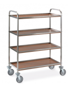 Carrello inox con N° 4 Piani in nobilitato-cm 61x52x137h