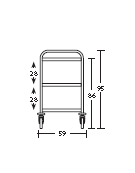 Carrello inox con N° 3 Piani stampati imbullonati-cm 109x59x95h