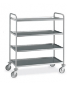 Carrello inox con N° 4 Piani stampati imbullonati-cm 109x59x126h