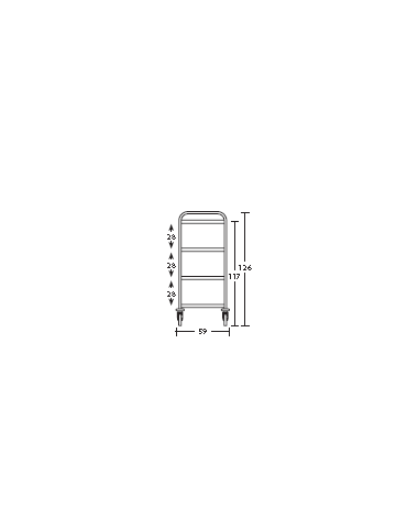 Carrello inox con N° 4 Piani stampati imbullonati-cm 109x59x126h