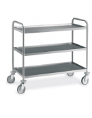 Carrello inox con N° 3 Piani stampati imbullonati-cm 109x69x95h