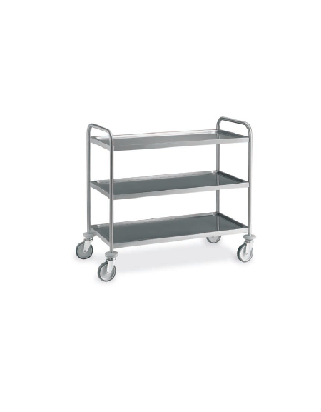 Carrello inox con N° 3 Piani stampati imbullonati-cm 109x69x95h