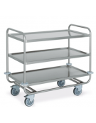 Carrello inox per trasporto pesante-3 piani stampati-cm 109x59x91h