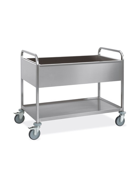 Carrello inox con bacinelle - cm 117x63x94H