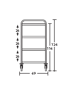 Carrelli inox saldati - 4 piani stampati - cm 109x69x126h