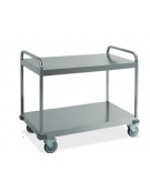 Carrello inox per trasporto pesante- 2 piani lisci-cm 108x61x93h