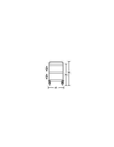 Carrello inox per trasporto pesante- 3 piani lisci-cm 108x61x93h