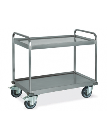 Carrello inox per trasporto pesante- 2 piani -cm 108x61x96h