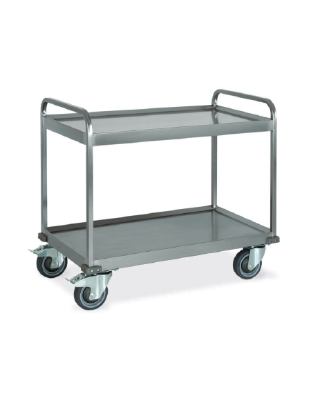 Carrello inox per trasporto pesante- 2 piani -cm 108x61x96h