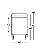 Carrello inox per trasporto pesante- 2 piani -cm 108x61x96h