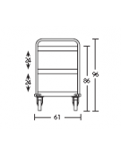 Carrello inox per trasporto pesante- 3 piani lisci-cm 108x61x93h