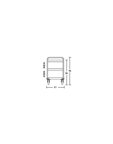 Carrello inox per trasporto pesante- 3 piani lisci-cm 108x61x93h