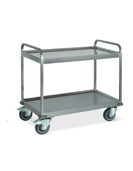 Carrello inox per trasporto pesante- 2 piani-cm 108x61x93h