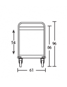 Carrello inox per trasporto pesante- 2 piani-cm 108x61x93h