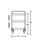 Carrello inox per trasporto pesante- 3 piani-cm 108x61x93h