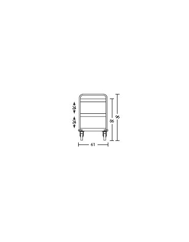 Carrello inox per trasporto pesante- 3 piani-cm 108x61x93h